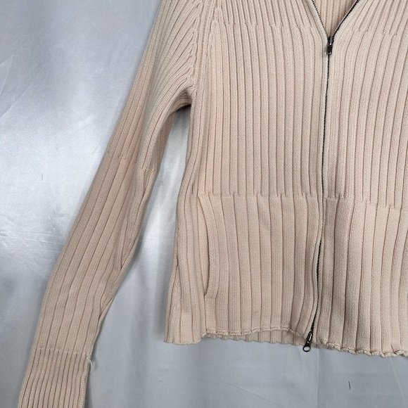 GAP Beige Ribbed Zip Up Sweater Size XL - Picture 2 of 15
